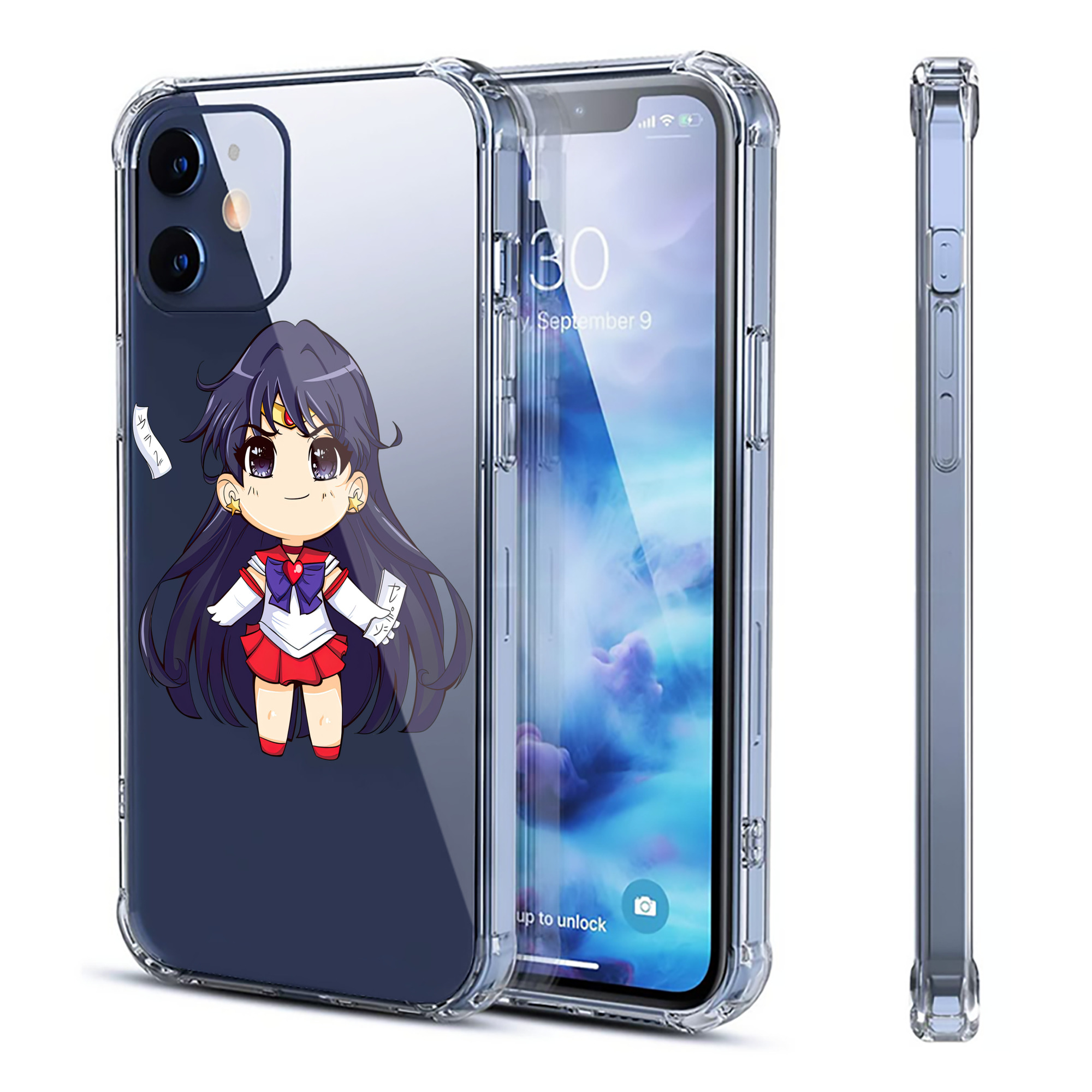 （画像用） 美少女戦士セーラームーン 火野レイ ひの レイ Sailor Moon Hino Rei （セーラーマーズ,Sailor Mars） 【iPhone 12シリーズ対応】透明スマホケース（クリアソフトケース）
